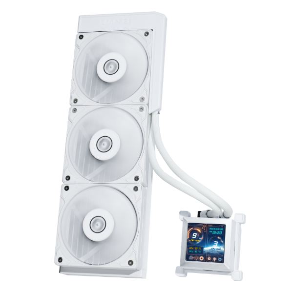 White Lian Li HydroShift LCD liquid CPU cooler